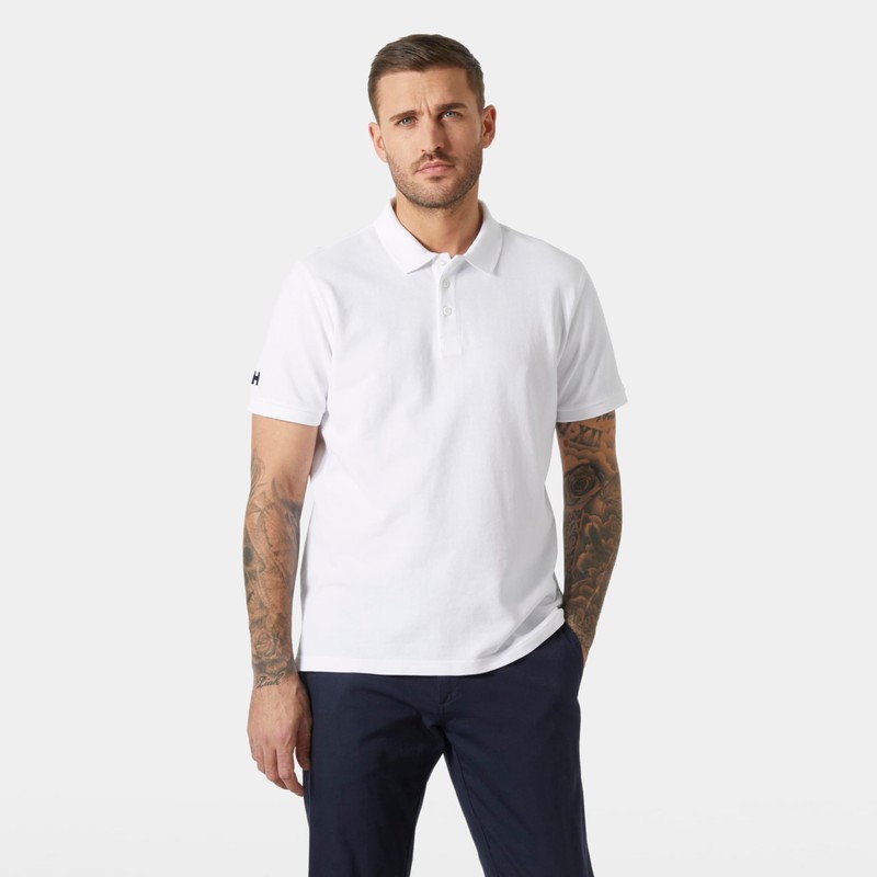 Helly Hansen Hommes Polo ras du cou, Blanc, XL