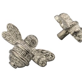 Brass bee 2 x Pewter Solid Drawer Knob Handles | Drawer Handle | Bee Cabinet knob | Cupboards, Doors, Cabinets & Drawers for Kitchen, Wardrobe, Chest, Drawer Pull (Pewter)
