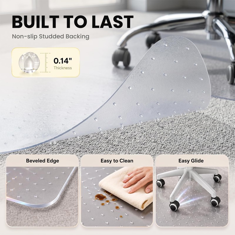 Office Chair Mat for Carpet Floors, 30" x 48", for