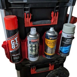 Milwaukee Packout Rail Mount Spray Can Holder - Red, 4x Cans