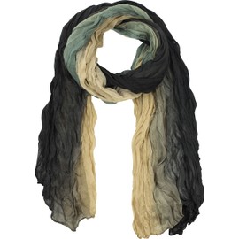 fashionchimp Women's scarf with fashionable colour pattern design in crash look, multi-colour, fine fabric quality, all-season scarf, Black-Olive