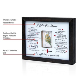 WOODEXPE Sympathy Gift 8" x 10" LED Memorial Shadow Box Keepsake Picture Frame Memorial Gifts for Loss of Loved One - A Letter from Heaven