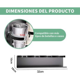 Estantes Magnéticos Refrigerador Organizador de Vasos, Termos y Botellas