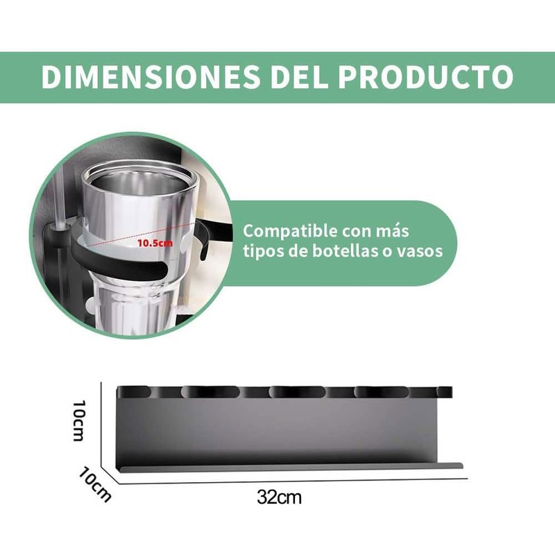 Estantes Magnéticos Refrigerador Organizador de Vasos, Termos y Botellas