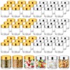 Meanplan 60 Pack 4 oz Small Glass Jars with Lids Round Glass Sample Cosmetic Jars with Inner Liners for Condiment Containers Reusable Travel Empty Cosmetic Containers for Creams, Lotion(Gold Silver)