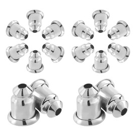 CREATCABIN 1 Box 8pairs Bullet Locking Earring Backs for Studs Secure Ear Nuts Replacements Backings for Pierced Earrings Platinum