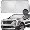 kinder Fluff Windshield Sun Shade - The Only Certified Car Sun Shade Proven to Block 99.87% UV Rays - Car Sun Shade Windshield – Patented Design for More Durability - Car Windshield Sun Shade-(L)