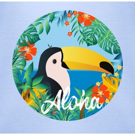 Shirtracer - Baby Bodysuit Boy Girl - Carnival & Fancy Dress - Aloha Toucan - Hawaii Aloha Party Hawaiian Hawaiian Clothing Caribbean, 1 baby blue