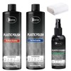 Plastic Polish Kit, Plastic Scratch Remover 14.1oz and Cleaner 3.52oz,