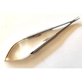 TC Castroviejo - Soporte para microagujas de 17,78 cm, curvado quirúrgico dental de acero inoxidable alemán