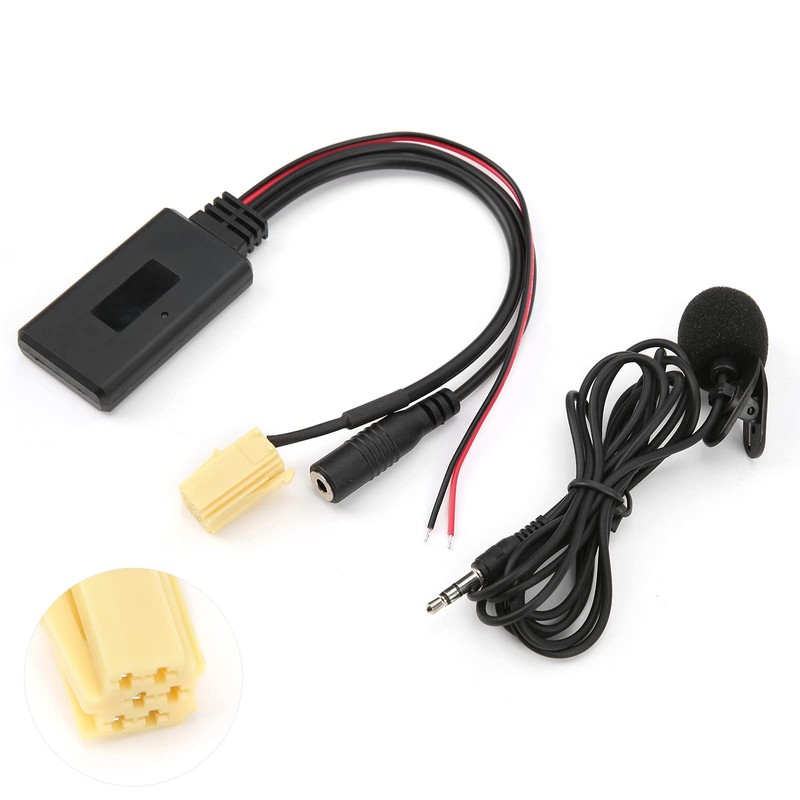 AUX Audio Bluetooth Adapter with Bluetooth 5.0 Microphone, Direct Mountable