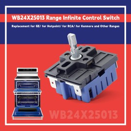 WB24X25013 Range Infinite Control Switch Compatible with GE Electric Range Cooktop Oven Stove Burners Replace WB24X25013 AP5999509 4464832 PS11729102, Range Surface Element Switch Energy Regulator