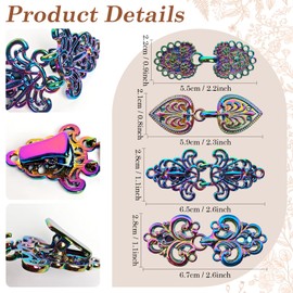 SYLVASS Non-Slip Sweater Clips for Cardigans | 4Pcs Women's Vintage Dazzling Clothing Holder, Anti Slip Clips