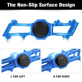 Bicycle Cycling Bike Pedals, New Aluminum Antiskid Mountain Bike Pedals Road Bike Hybrid Pedals for 9/16 inch With Free installation Tool-Blue