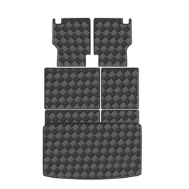 WDYOYS Cargo Mat for 2018-2024 Ford Expedition Max/Lincoln Navigator L 7 Seats (2 Row Bucket Seat) Trunk Mat & 2ND+3RD Row Rear Backrest Mat, All Weather Rear Cargo Liner Back Seat Cover Protector