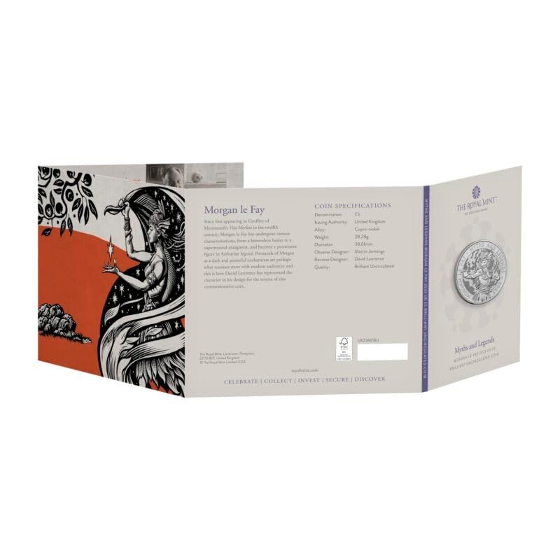 2023 Morgan Le Fay UK £5 Brilliant Uncirculated Coin in