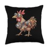 Serama Chicken Steampunk Throw Pillow