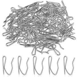 UGOVCWG Ganchos de Cortina, 100 Piezas Ganchos de Ganchillo para Cortina, Ganchos de Cortina de Metal para Cortinas, Cortinas de Ducha, Cortinas de Puerta (Plata)