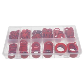ULTECHNOVO 600pcs Steel Paper Fiber Washer Kit Multipurpose Flat Washers for Insulation and Sealing Vivid Red Color Ample Supply for Home and Professional Use