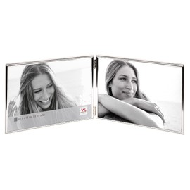 walther design Chloe Double Portrait Frame Silver 2 x 9 x 13 cm (Landscape)
