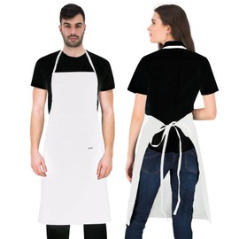 PALLTEX Borago Cooking Apron Men Cooking Apron Women's Apron Men for Cooking Crafts Painting Baking EN ISO 13688, White, Einheitsgröße