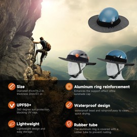Tontron Climbing Helmet Visor,Helmet Brim,Helmet Sunshade,Safety Helmets Sun Hat.Suit for Climbing, Hiking,Rappelling,High-Altitude Worker, Construction Worker, Rescue Team (Grey)