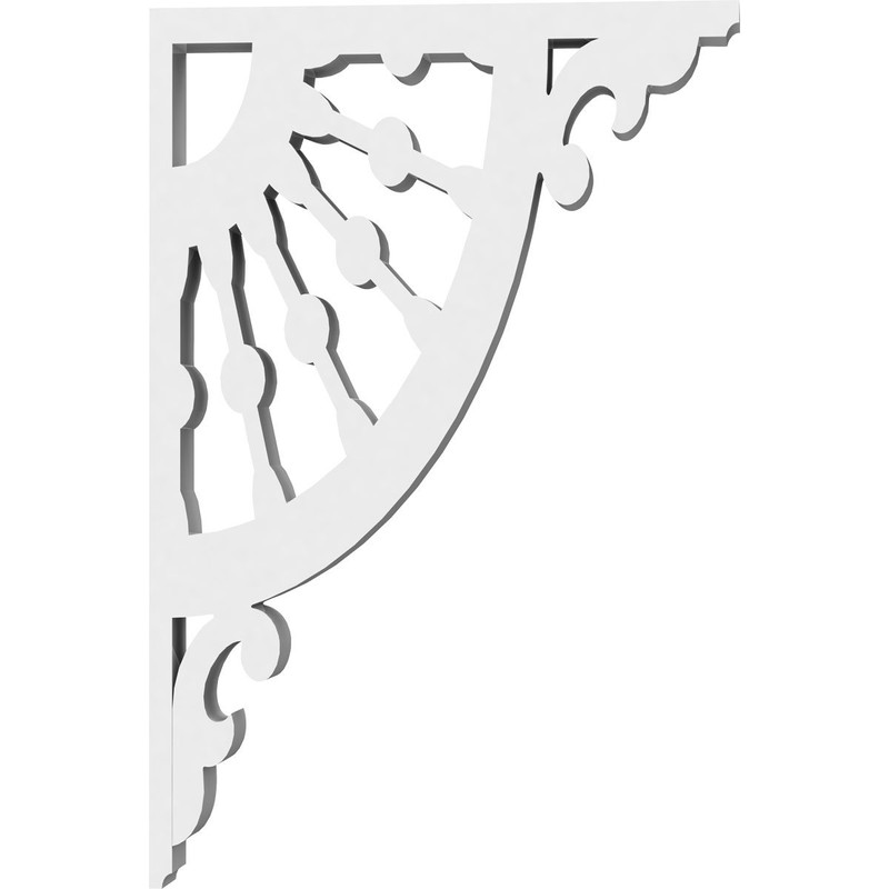 Ekena Millwork BKTP01X04X06WW Wagon Wheel Architectural Grade PVC Brackets, 5/8"W