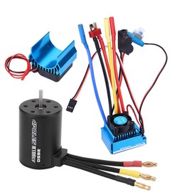 3650 Motor and ESC, 1/10 RC Car Accessories 3100KV Motor 45A/60A/80A/120ABrushless ESC + Heatsink Combination Set (80A) Car Model Toy