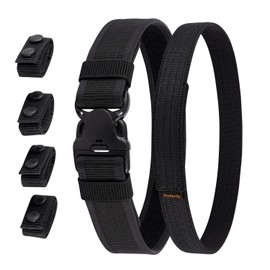 Dotacty Duty Belt 2" Police Nylon Duty Belts Law Enforcement Security Stiff Utility Belt w/Loop Lining 4 Belt Keepers 1.5" Hook Inner Belt L