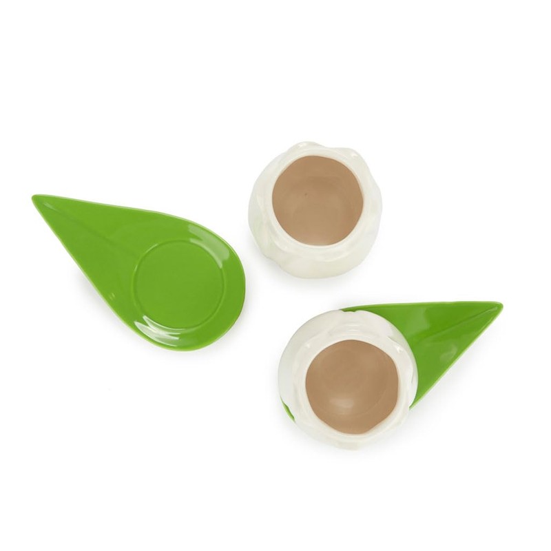 balvi Tulip Coffee Cup Set White/Green 2 Tulip Shaped Coffee