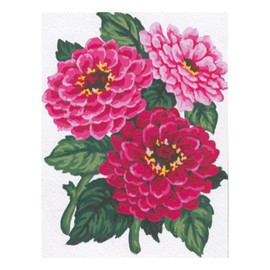 Collection D'Art Flowers Zinnias Tapestry Kit, 100% Cotton, Multi-Colour, 20 x 25 x 0.1 cm