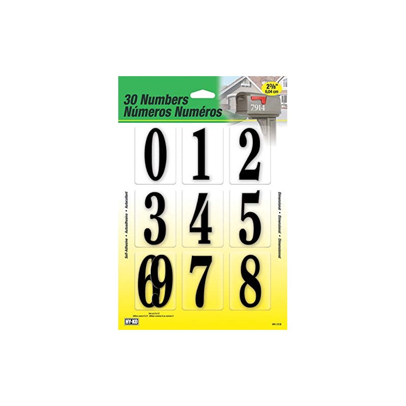 Hy-Ko Packaged Numbers & Letters, DIY Address Number Stickers for
