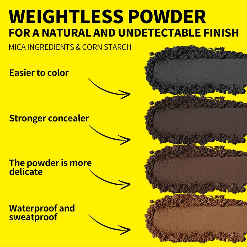 SEVICH Root Touch up, Hairline Powder with Brush, Instantly Conceals