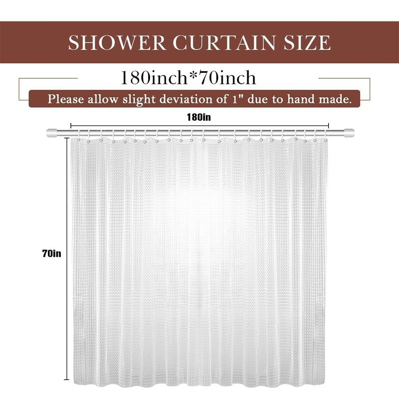 zokyer Clawfoot Tub Shower Curtain Wrap Around Round 180x70 Inch