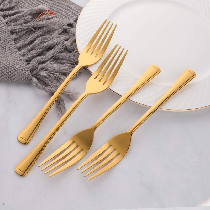 TEAHAHA 8 Piece Dinner Fork Set, Stainless Steel Fork Set，