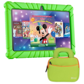 Contixo 7 inch Kids Tablet - V8 Tablet for Kids and Sleeve Bag Bundle, Age 3-7, Pre-Loaded 50+ Disney Storybooks, 32GB, Android 11, Parental Controls, Back to School Gift - Green (Boys & Grils)