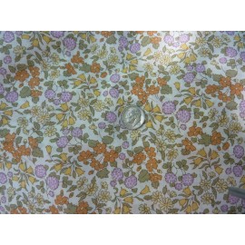 Yuwa Finey Woven Soft  Cotton Lightweight Lawn Fabric 60's Print Dolls- Orange