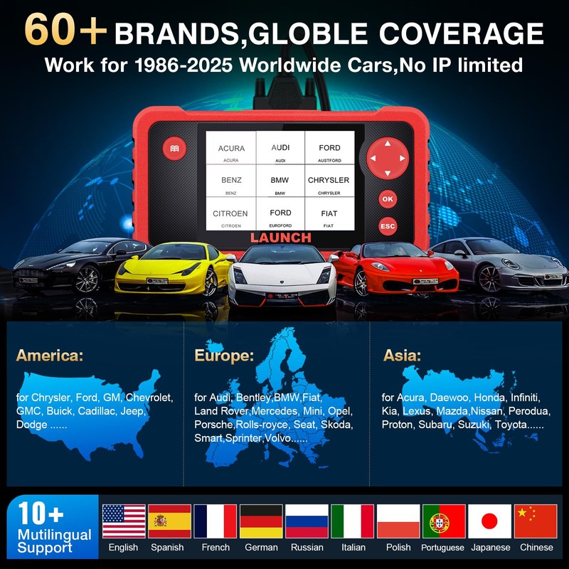 LAUNCH LAUNCH CRP123 V2.0 Elite OBD2 Scanner-2025 New Model Engine/ABS/SRS/Transmission