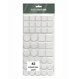 White Felt Furniture Pads Floor Protectors Felt pads for furniture feet Chair Pads Mixed Sizes (white, 42)