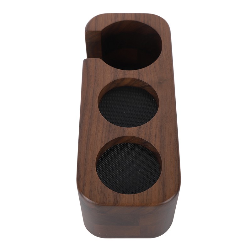 Coffee Tamper Holder 3 Holes Walnut Wood Prevent Slip Stable