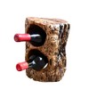 THY COLLECTIBLES Natural Handcarved Tree Stump Wood Wine Bottle Holder