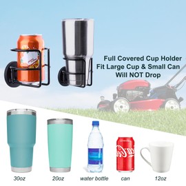 Magnetic Cup Holder with 2 Screws Mount, Full Covered Bus Tractor Cup Holder, Magnet Cup Holder for Bottle Drink, Black Pack of 2