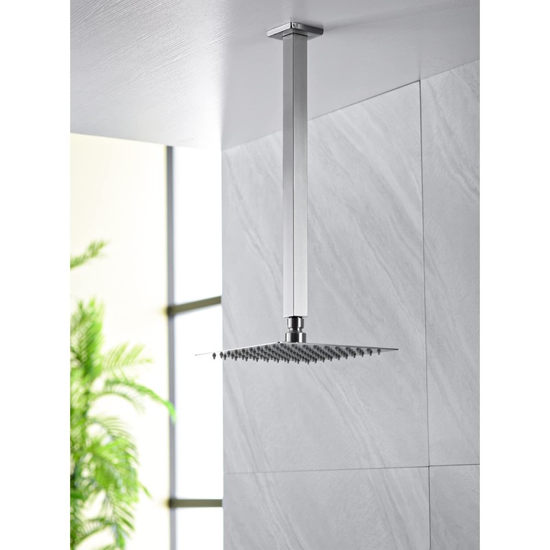 Anpean 16 Inch Square Ceiling Mounted Shower Arm and Flange