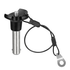 sourcing map Ball Locking Pin Pins with Button Handle 304 Stainless Steel Triangular Cap Push Button Quick Release Pin with 24.5 cm Rope (10 mm - 25 mm)