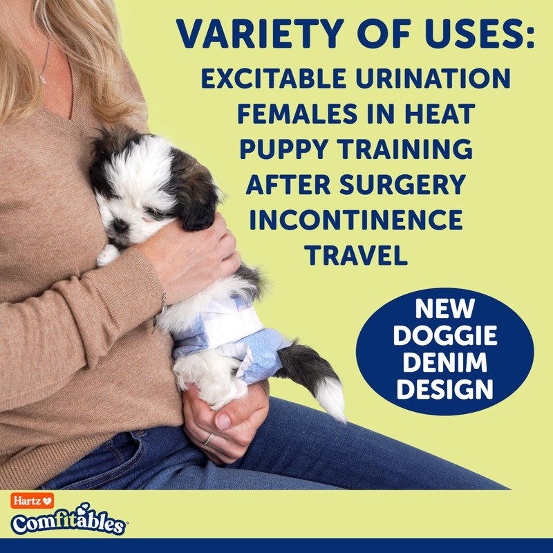 New! Hartz Comfitables Disposable Dog Diapers, Size XS 12 Count,