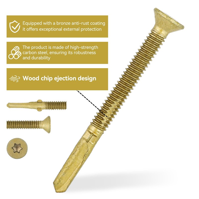 300Pcs #14 x 2-3/4" Trailer Deck Screws - T30 Torx