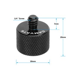 CAMVATE 5/8"-27 Female to 1/4"-20 Male Mic Stand Thread Adapter - 3275