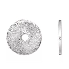 Platinum Bead, 20 Silver Plated Brass 8x1mm BRUSHED Heishi Disc Spacer with 1.3mm Hole