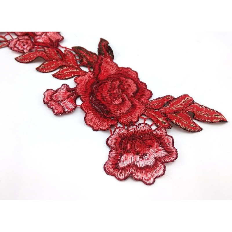 Honbay 2 pares de parches bordados de flores de rosas
