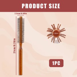 Männer Bart-Rundbürste, Bartstyling Föhnbürste Stylingbürste Bartpflege-Bürste für Männer Haarbürste aus echtem Holz für Bart Haar Professionelle runde Styling-Bürste zum entwirren glätten und föhnen